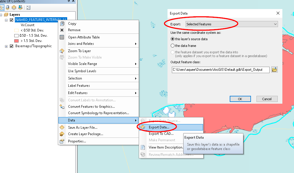 Demo of layer data export functionality at 10.6.1